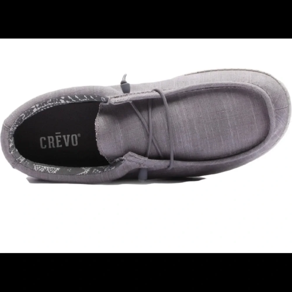 CREVO RONNIE CANVAS BOAT SHOE FLEXIBLE SIZE 10 GRAY